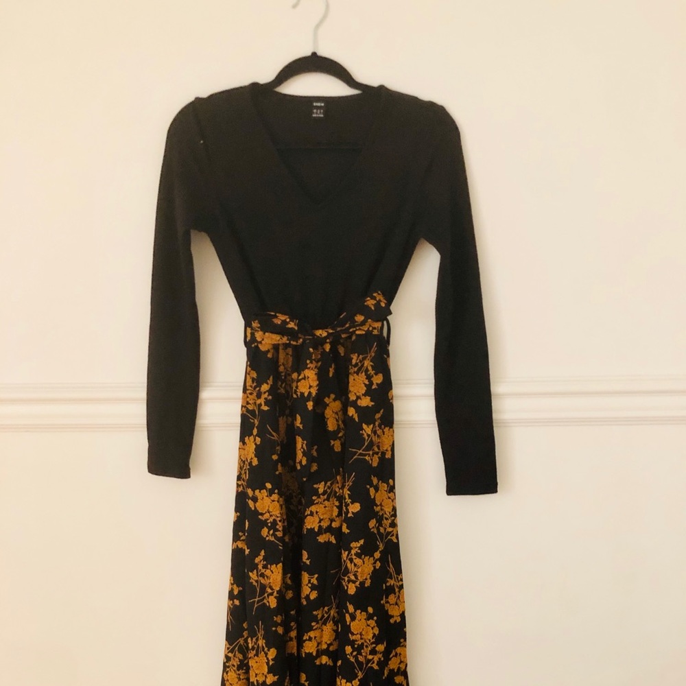 Black and orange dress